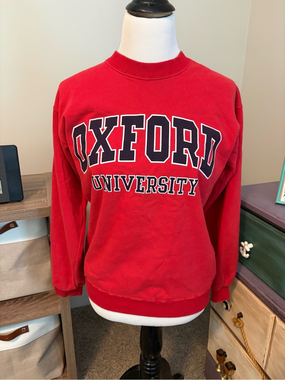 Red Crewneck Sweatshirt - Collegiate Pullover